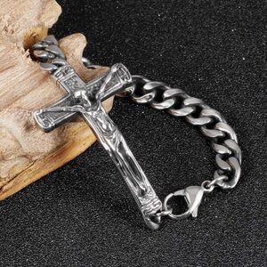 Jesus On The Cross Men’s Stainless Steel Bracelet